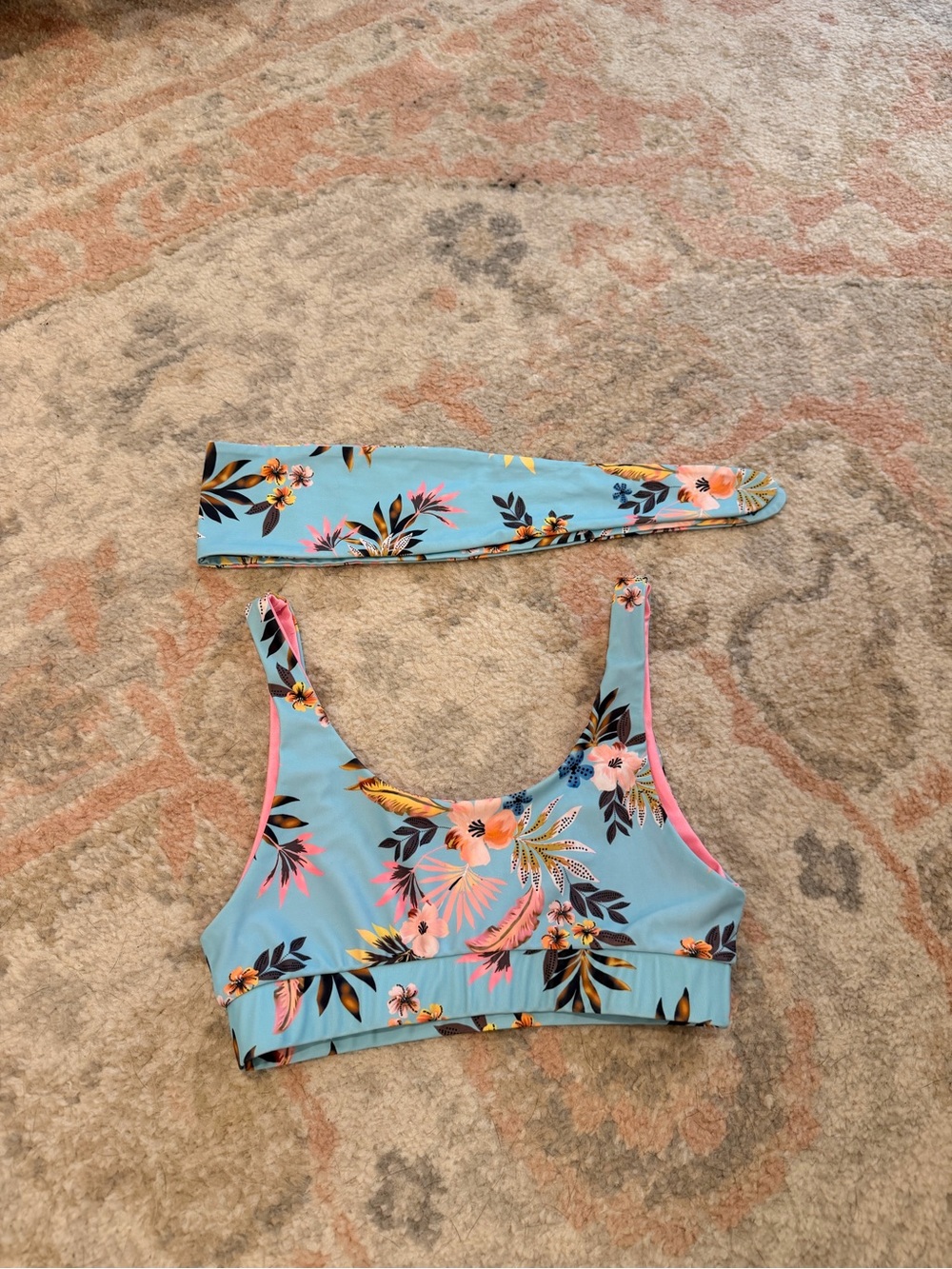 Kulani Kinis Floral Bikini Top with Matching Headband